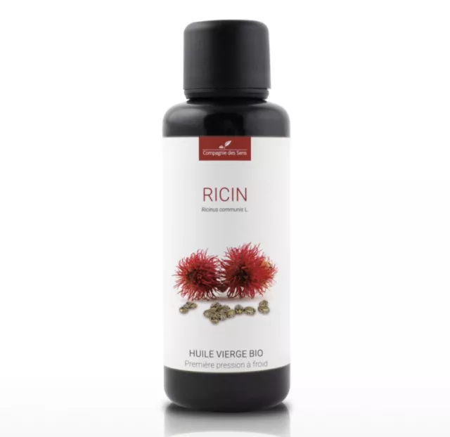 Huile de Ricin 100% Bio, Pure et Naturelle - 50 ml - Soin pour Cheveux, Cils, On