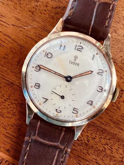 1956 Rolex Tudor British Transport Docks 9K Gold Mens Watch, Caliber 1260. 1956 Rolex Tudor British Transport Docks 9K Gold Mens Watch, Caliber 1260.