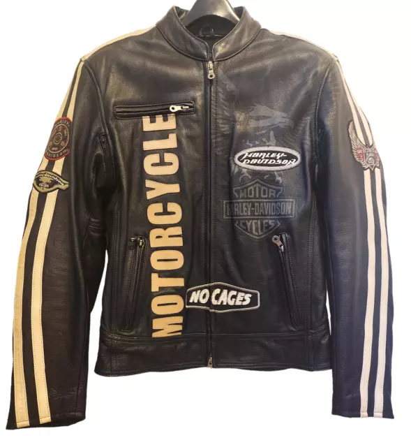 Harley Davidson Streetwise No Cages Leather Racing Motorcycle Jacket Men's Small