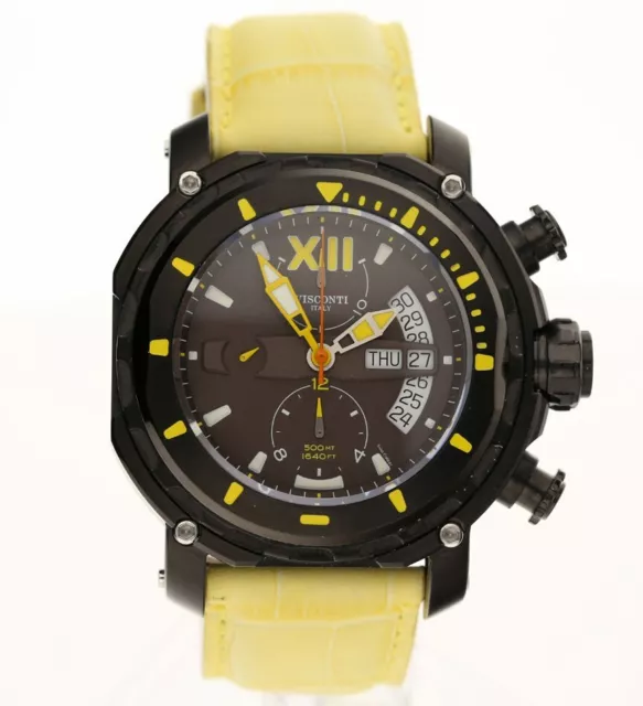 Visconti Full Dive Chrono 500 PVD Gun/Yellow KW51-05 Automatic Watch 48MM 2