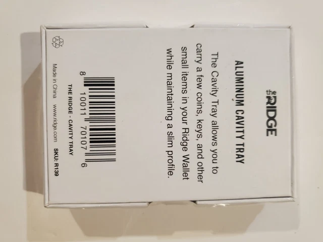 The Ridge Wallet Cavity Tray (Coin Tray) Aluminum # R139 Sealed Free Shipping