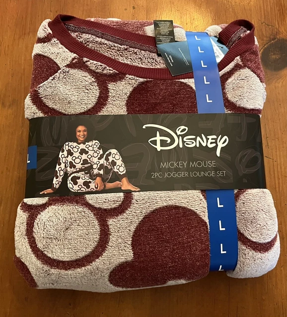NWT Disney Mickey Mouse 2pc Jogger Lounge Set  Woman L Pajamas Sz L