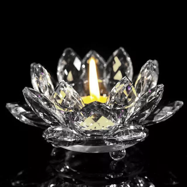 Candle holders Tea Light Glass Crystal Candlestick Home Decor Gifts Lotus Flower