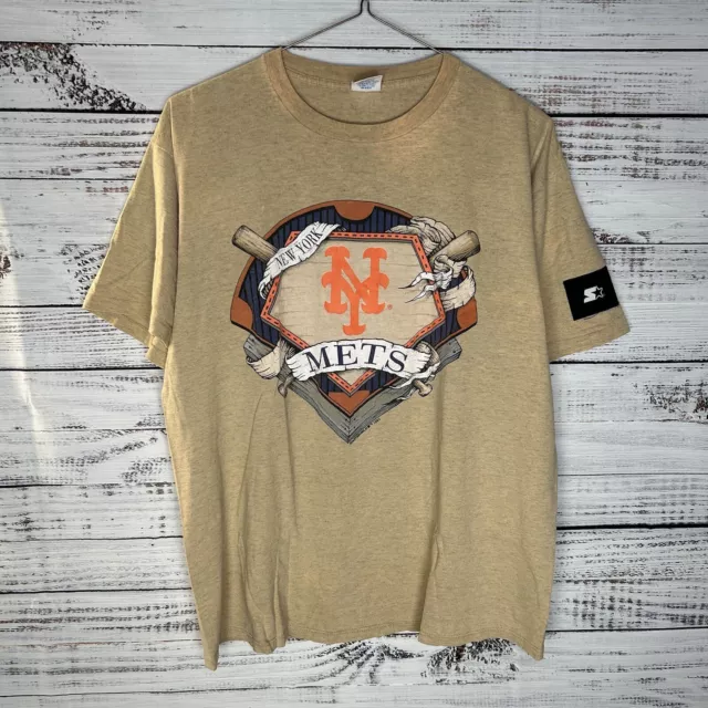 Vintage 90s Starter New York NY Mets MLB AOP Graphic Single Stitch T-Shirt Large