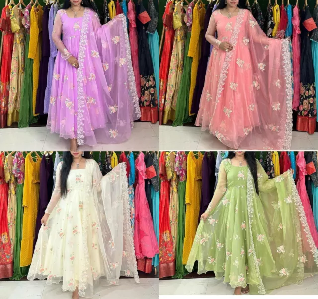 GOWN INDIAN PAKISTANI BOLLYWOOD Heavy Soft Organza WEDDING PARTY DESIGNER BD-87