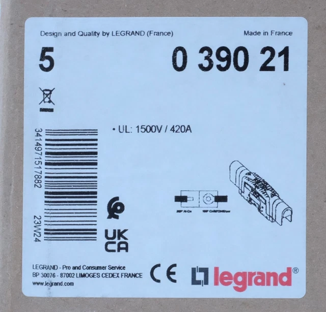 Bloc De Jonction Legrand Viking 35mm² - Pas De 15mm, Neuf (peut être Sans Emballage)
