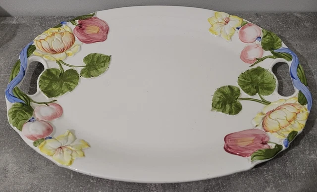 Plat De Service Ovale Arcopal Vintage – Motif Fruits Multicolore – Verre Brillant