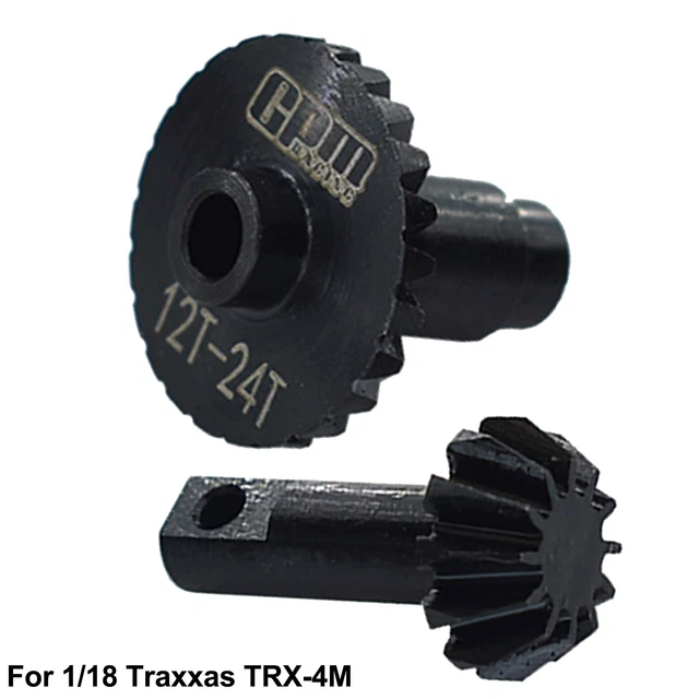45# Steel 12/24T Bevel Gear For 1:18 TRAXXAS 4WD TRX-4M BRONCO 97074 RC Crawler