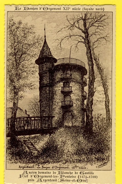 CPA FRANCE drawing engraving 95 SILVEREUIL Le DUNJON d'OGEMONT Blanche de Castile