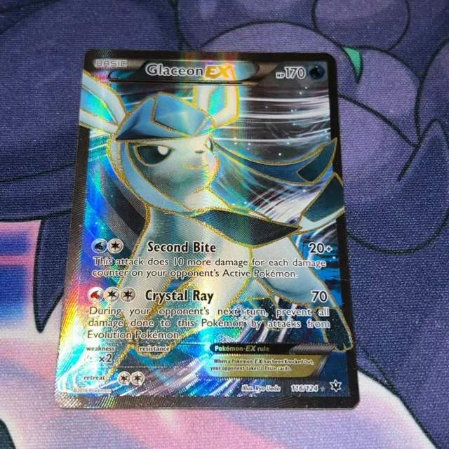 Glaceon EX ~ 116/124 ~ Full Art ~ FATES COLLIDE ~ MODERATES SPIEL ~ Pokémonkarte