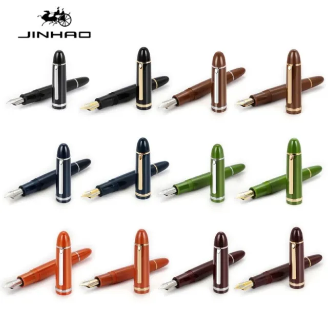 Jinhao- X159 Style Silver Clip Fountain Pen 0.5mm Nib Ink Pens for