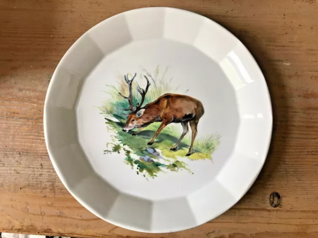 Meissen Schwerter  Wandteller  Wildmalerei grasender Hirsch sehr selten top!Rar!