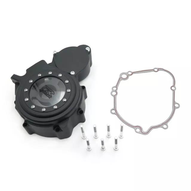 Black Left Engine Stator Cover See Through For Suzuki '06-'21 GSXR 600/750 w/ ga