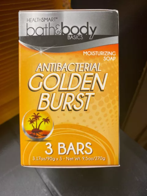 Jabón antibacteriano de 3 barras *Nuevo* 3,17 oz ea dorado ráfaga hidratante cuerpo de baño 3