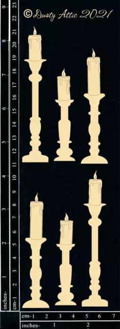 Dusty Attic Chipboard 3x9 - Candlesticks, DA3179