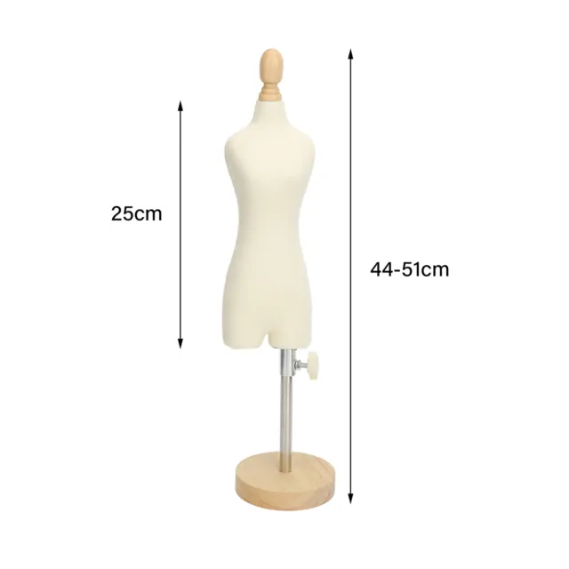 Sewing Dress Form Female Mannequin Torso Mini Dress Model W/Wooden Base 1/4 New