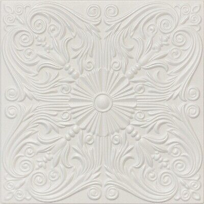 Glue Up Foam Ceiling Tiles R39A Victorian (275 S/F) 104 pcs Bundle Plain White