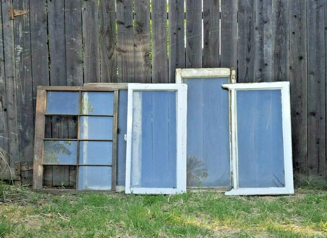 Antique Window Lot Architectural Salvage California Farmhouse Chippy Paint WEAR