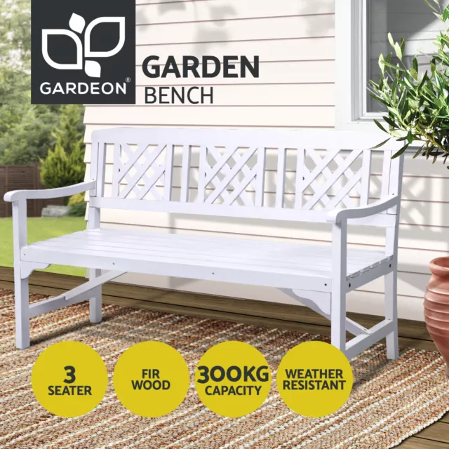 Gardeon Wooden Garden Bench 3 Seat Outdoor Chair Lounge Patio Furniture Timber