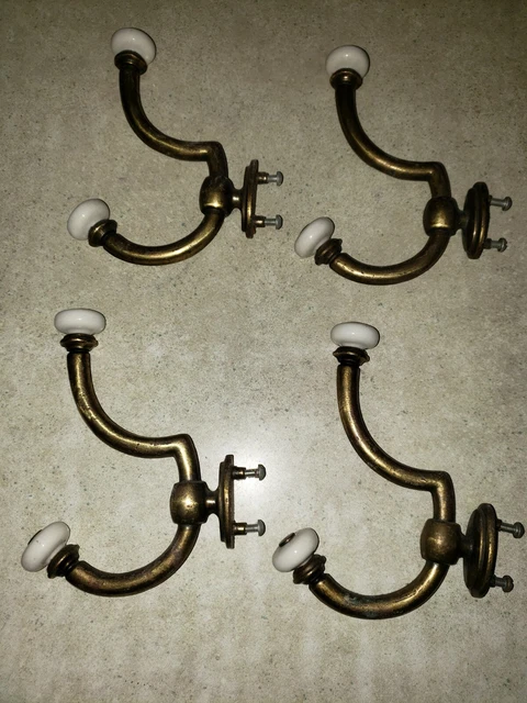 Set Of 4 Vintage Coat Hooks, Salvaged Barn Find, Need Restored, Some Flaws,