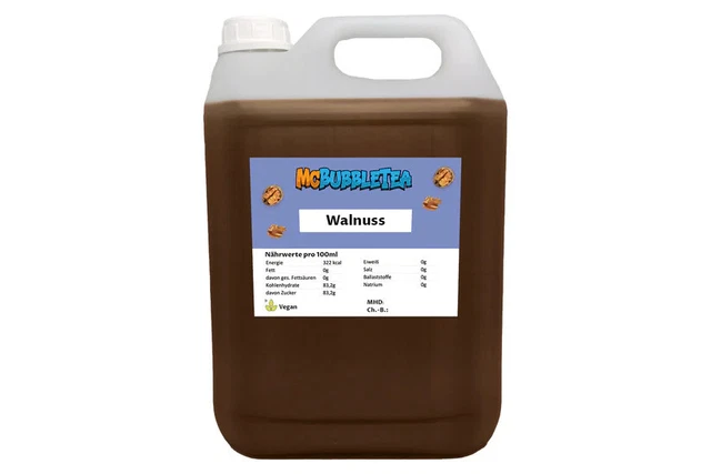 (7,99 EUR/l) Bubble Tea Sirup 5 Liter Walnuss Infusion/ Konzentrat-1:20