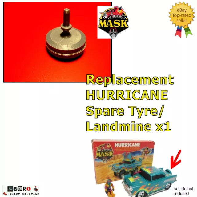 MASK HURICANE Spare Tyre / Landmine Replacement - Reproduction Part Kenner 80s