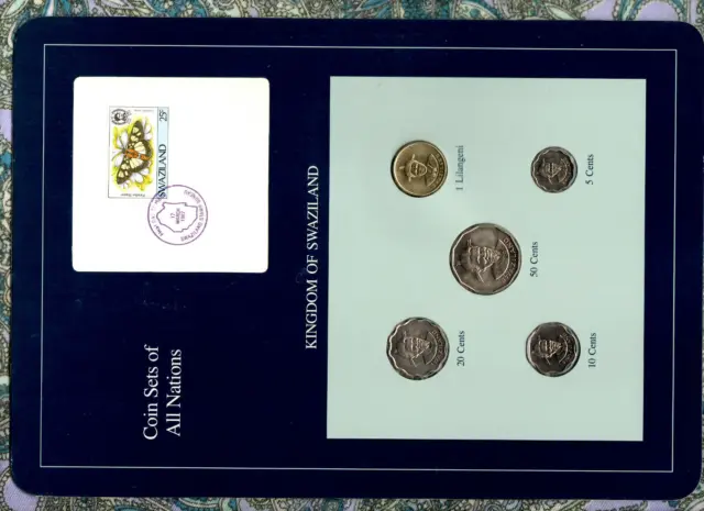 Coin Sets of All Nations Swaziland 1979-1986 UNC 1 Lilangeni 1986