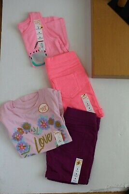4 PC SET Girls Size 4 Jumping Beans Tops Shorts NWT Lot NEW Love Sunglasses