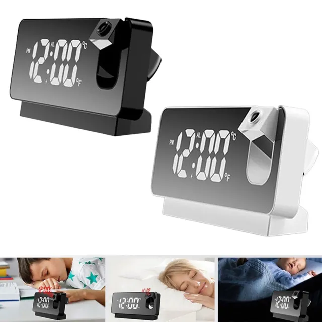 LED Digital-Projector Projectiondesign Snooze Double Réveil Radio Fm Timer USB
