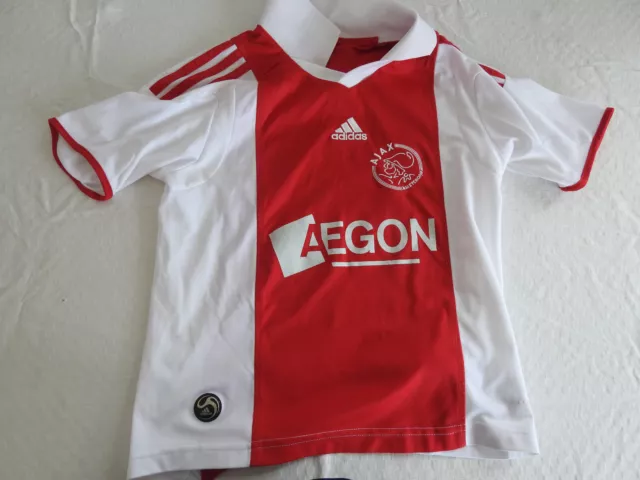 Ajax Amsterdam 2009 - 2010 Home Camiseta Adidas Camisa Roja Talla Niños Kit de Fútbol S