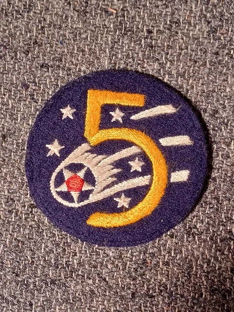 US WWII ARMY Air Force 5Th Air Force Patch Wool Hand Stitched Original ...