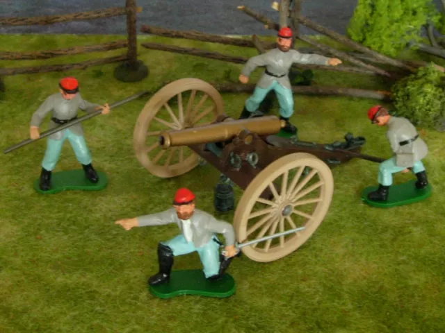 ACW Civil war Britains Swoppets vintage rare 5pc Reb Cannon set 54mm fits Conte ACW Civil war Britains Swoppets vintage rare 5pc Reb Cannon set 54mm fits Conte