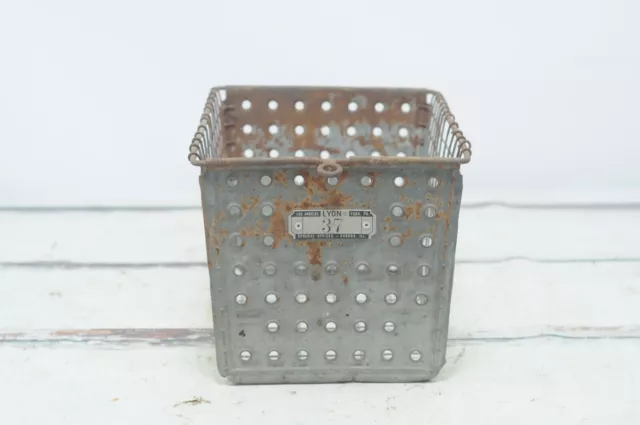 Vintage . Lyon Wire Locker Basket Number 37 Made in USA Gym Pool Locker Basket