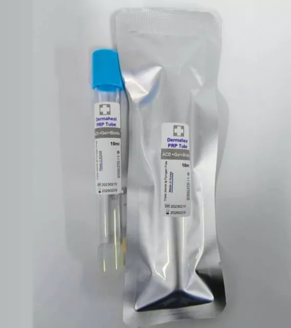 Tubos PRP Solución ACD A + Gel + Biotina 10 ml Paquete de 10 tubos...