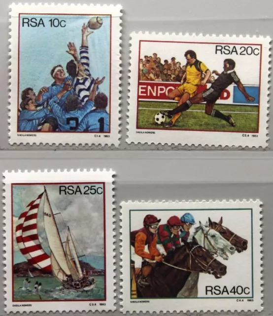 RSA SÜDAFRIKA SOUTH AFRICA 1983 634-37 Sport Rugby Fußball Segeln Soccer MNH