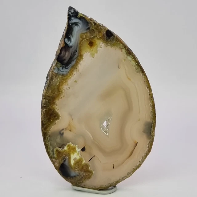 Schöne Achat Scheibe, glatt geschnitten, 75*46*5mm 28g Quarz Mineralien Sammlung