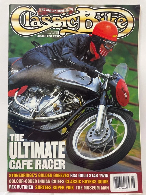 CLASSIC BIKE MAGAZINE Août 1994 N°175 Mensuel Anglais Café Racer Norton ...