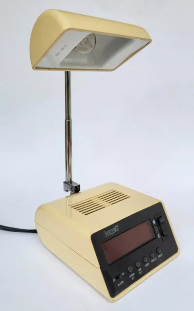 Superbe REVEIL LAMPE de BUREAU TARGETTI VINTAGE années 1970 à réparer