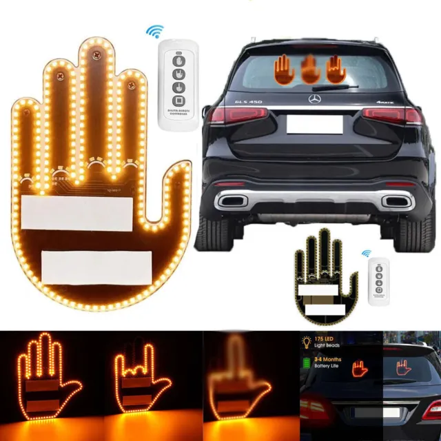 MIDDLE FINGER GESTURE Light with Remote, Car Accessories for Men Gifts  £19.48 - PicClick UK