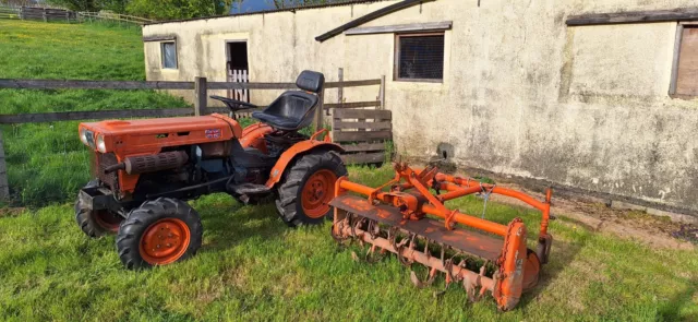 Kubota B7100 Compact Tractor with 4ft Flail mower & 4ft Rotovator - Can Deliver