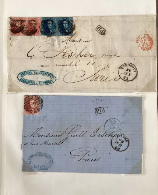 BELGIEN 1849-1944 FANTASTISCHE meist KOMPLETTE SAMMLUNG + SUPERBE BRIEFE (X6371d