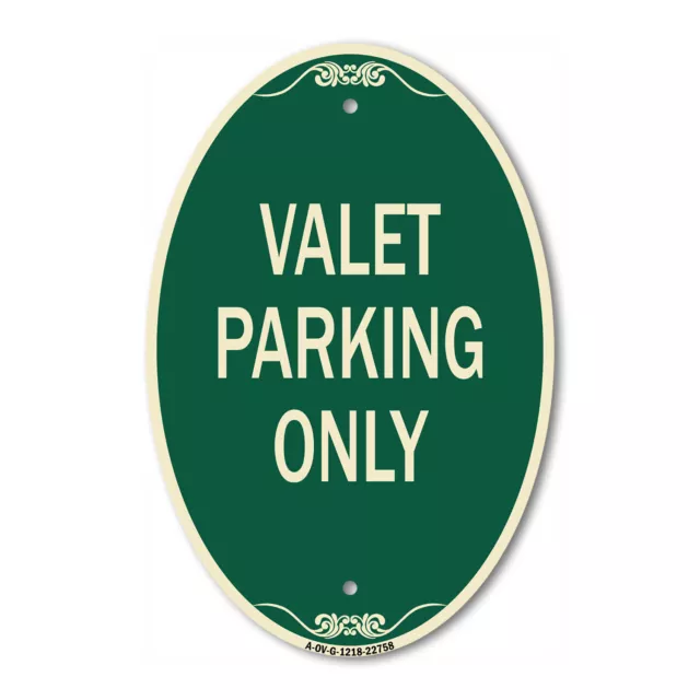 SignMission Designer Series Sign - Valet Parking Only 12" x 18" Aluminum Sign