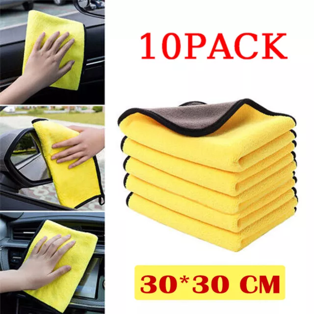 10 Mikrofasertücher Auto Reinigung Poliertuch Waschlappen Microfasertuch 30*30cm