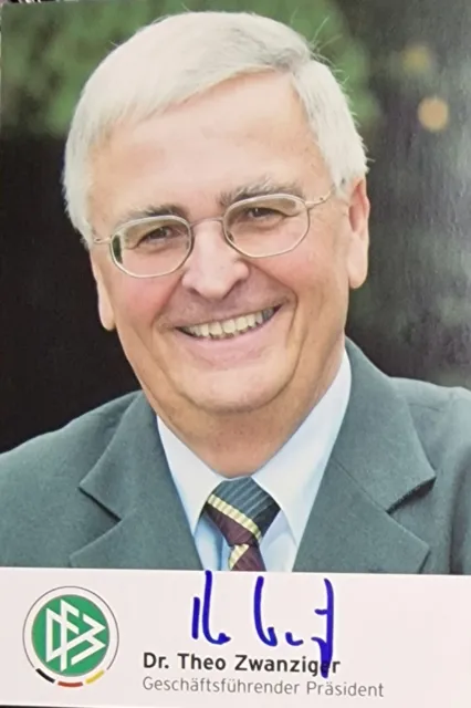 Dr. Theo Zwanziger "DFB" In Person Signierte 10/15 Autogrammkarte