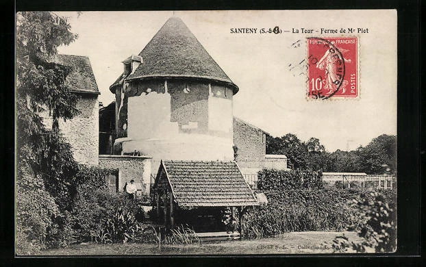 CPA Santeny, La Tour, Ferme de Mr Piot 1908