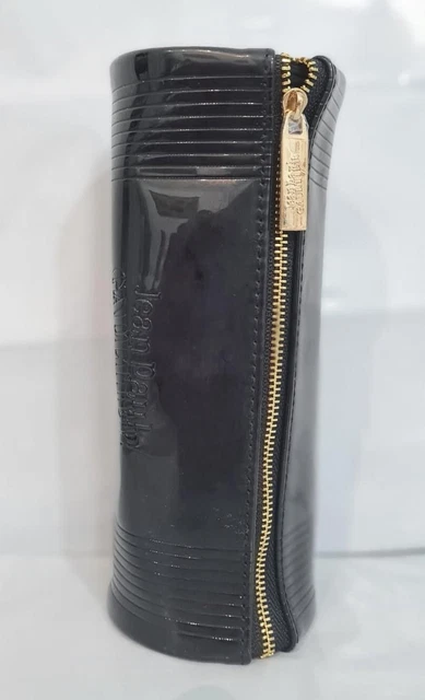 Jean Paul Gaultier Black Toiletry Bag Small Black Makeup Travel For Women Zipper