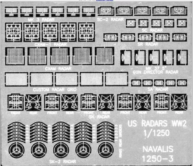 US Navy Radars WW2 1/1250-3  Stainless Ship NAVALIS super detail USA  SECONDS