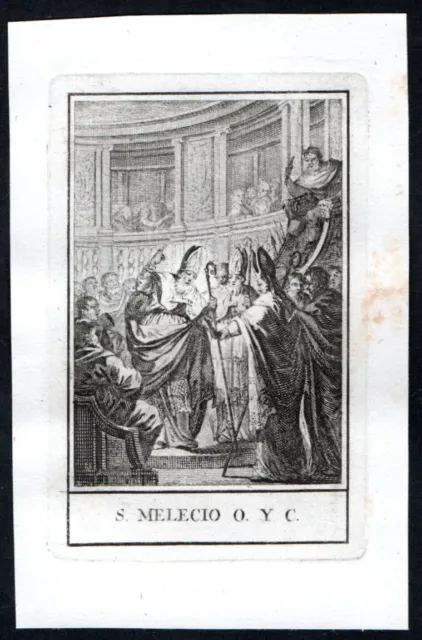 Antico inserzione 1800 de San Melecio O. santino estampa holy card image pieuse