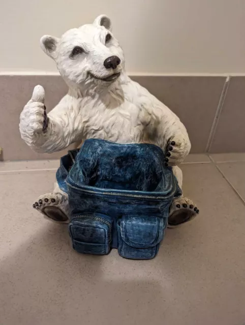 VINTAGE RARE Bundaberg Rum Polar Bear Bottle Holder With Blue Bag Holder