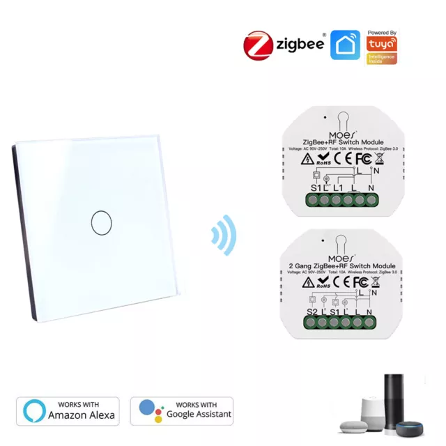 Tuya Zigbee Wireless Licht Schalter Funkschalter 230V mit RF Touch Fernbedienung